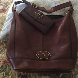 Fossil brown leather purse & wallet