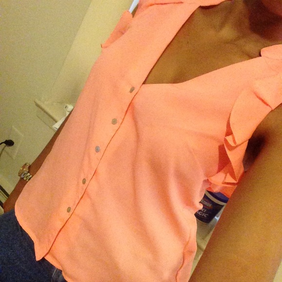 Neon coral top