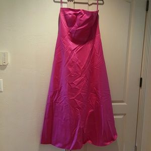 Strapless pink formal gown