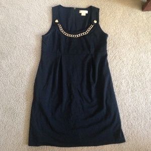 Michael By Michael Kors Black Gold Chain Dress 10