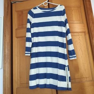 J crew blue and white stripe dress