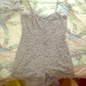 Light grey lace romper