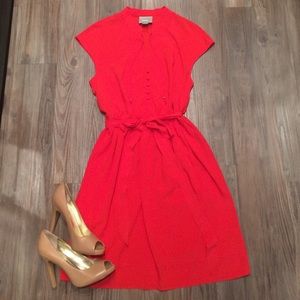Anthropologie Maeve red/orange dress - size small