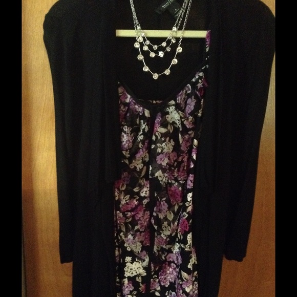 WHBM floral cami with ruffle detail