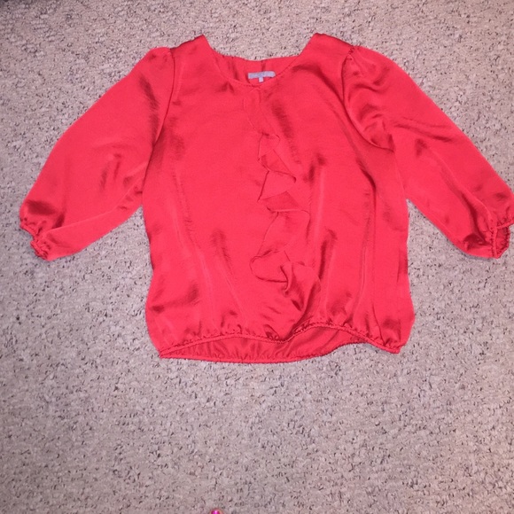 red flowy top