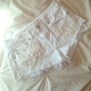 White Floral AE Shorts