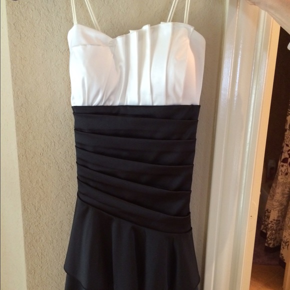 Size 2 black & white spaghetti strap dress