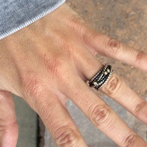 Pandora crossover sterling silver ring