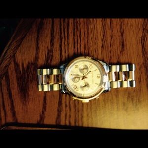 Authentic Michael Kors two tone watch.