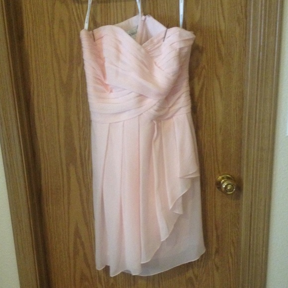 David's Bridal Light Pink Short Dress