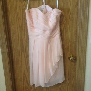 David's Bridal Light Pink Short Dress