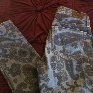 Citizen of Humanity paisley skinny jeans.