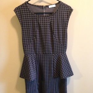 Herringbone peplum dress