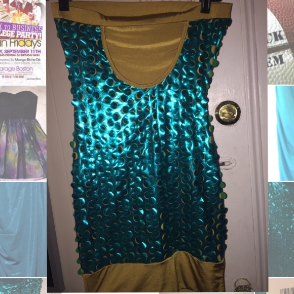 Greenish/turquoise dress - Picture 2 of 2