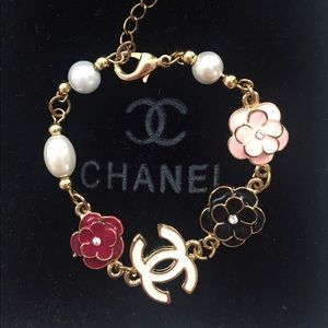 Chanel enamel flower bracelet
