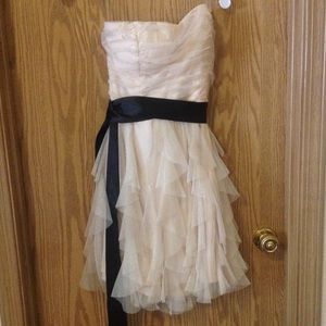 Gold Sparkly Ruffled Short Homecoming Dress