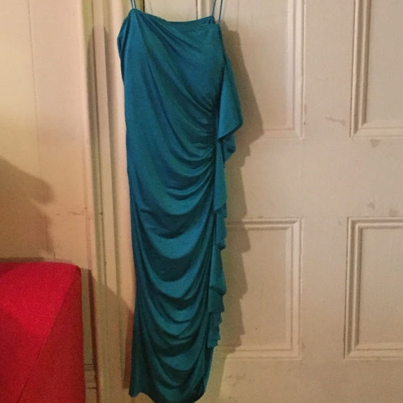 Cache brand Aqua colored calf-length dress