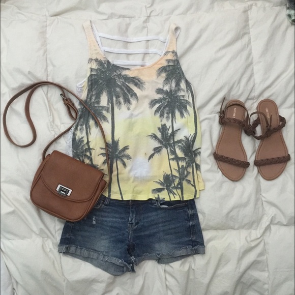 Sunset and Palm Tree Tee