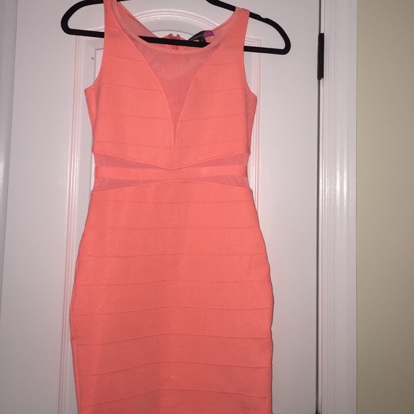 Bandage dress salmon color