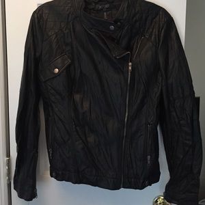 Black faux leather jacket