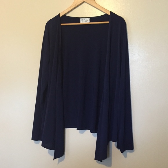 Navy open front cardigan
