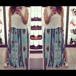 Dress Up Turquoise Printed skirt
