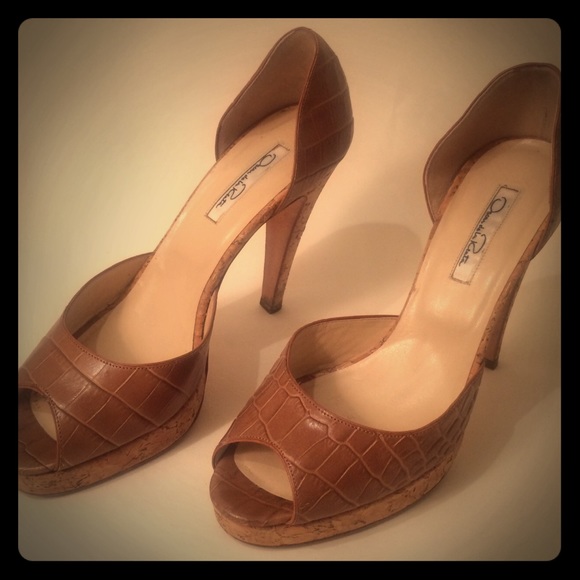 Oscar de las renta embossed leather shoes