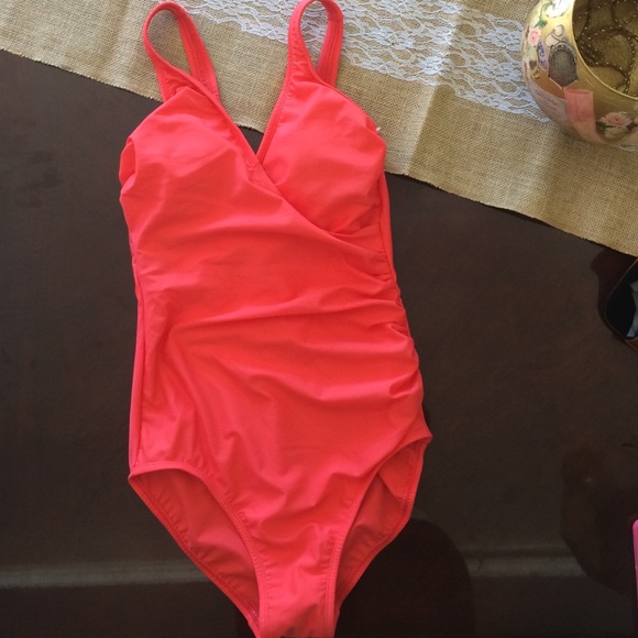 Coral orange one piece swimsuit