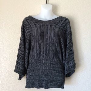 Brittany Black Charcoal Gray Sweater Size M