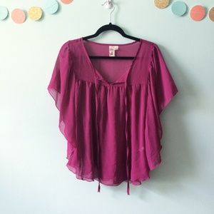 Sheer Plum Kimono Top.