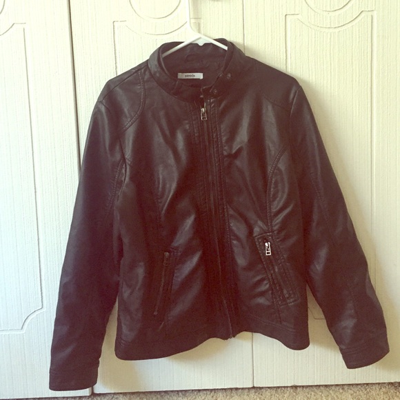 Black faux leather jacket