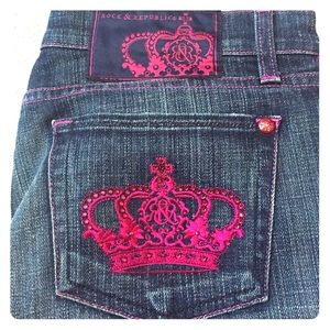 Rock & republic crown hot pink jeans