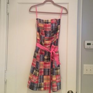 Molly B size 4 strapless plaid dress