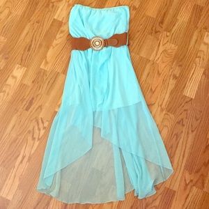 Light blue High-Low Love Culture Dress