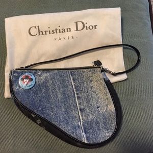 Christian Dior mini denim saddle bag