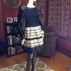 Sale!!!!! Kensie Black and Gold Fit & Flare Dress