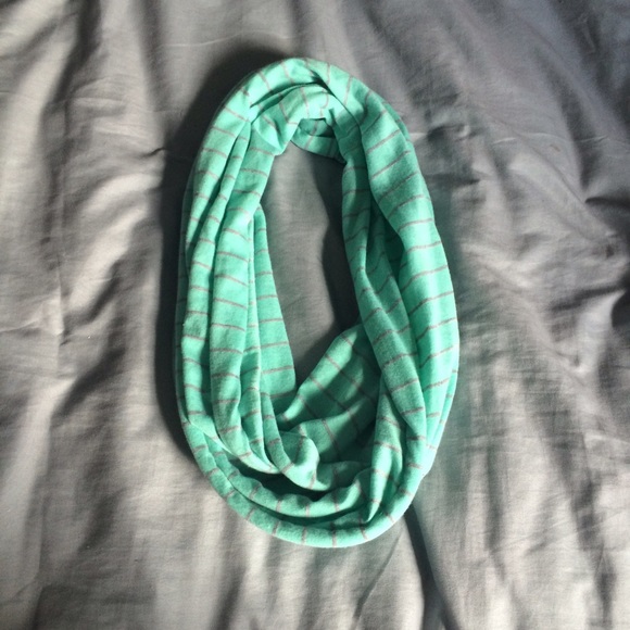 Justice mint and grey stripe infinity scarf