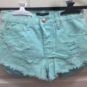High Waisted Aqua Shorts 🐬