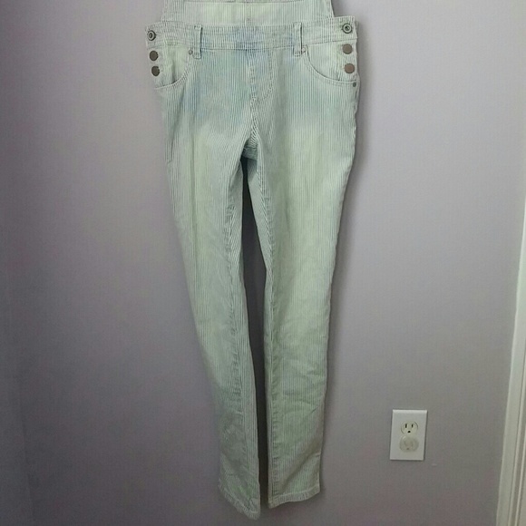 Sold Striped long skinny overalls nwot - Picture 3 of 4