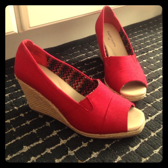 Comfy Red Fall Wedges