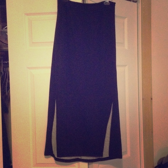 Dark Grey Free People Midi/Maxi Skirt - Picture 1 of 3