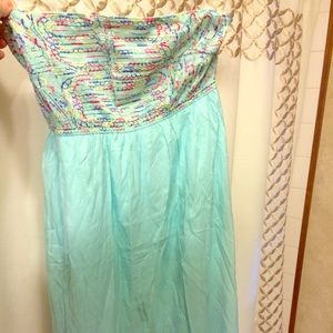 Mint embroidered maxi dress
