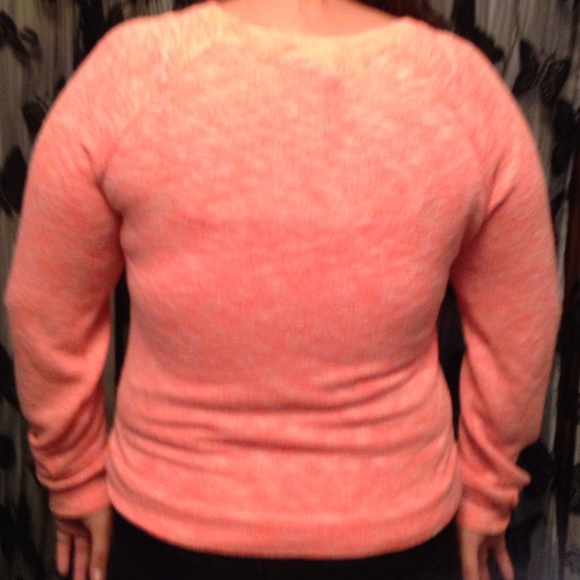 Disney Brand Mickey Mouse Neon Peach Sweater - Picture 3 of 4