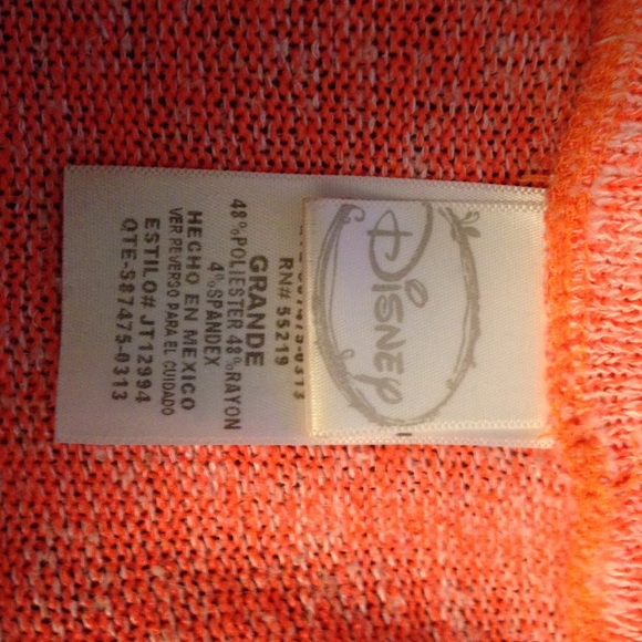 Disney Brand Mickey Mouse Neon Peach Sweater - Picture 4 of 4