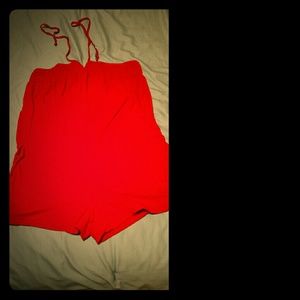 Red one piece shorts tub top
