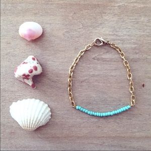Ocean green seed bead bracelet