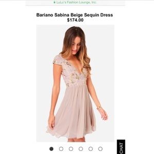 *BRAND NEW* Bariano Sabina Beige Sequin Dress