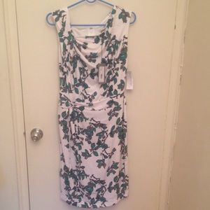 Eva Mendes white green ivy dress