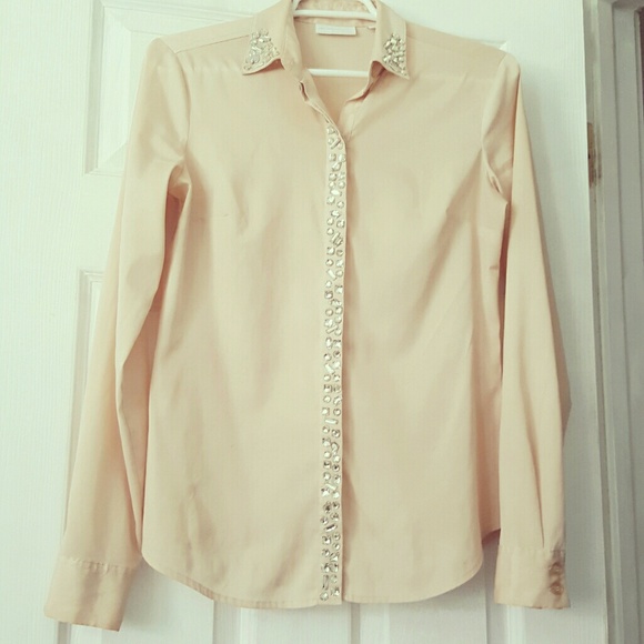 NY&Co Jeweled Trim Shirt