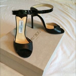 Jimmy Choo Deckle Sandals Black 36 1/2